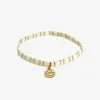 Love Lunamei Love Cream Gold Stripe with Gold Charm Bracelet