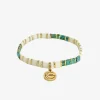 Love Lunamei Love Cream Gold Turquoise with Gold Charm Bracelet