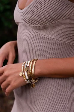 Love Lunamei Love Ivory Bronze Gold with Gold Charm Bracelet
