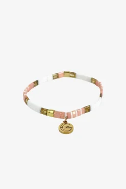 Love Lunamei Love Pink Gold White with Gold Charm Bracelet