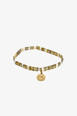 Love Lunamei Love Yellow Gold White with Gold Charm Bracelet