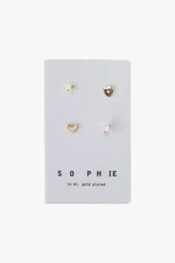 Sophie Love You Gold Stud Earring Set