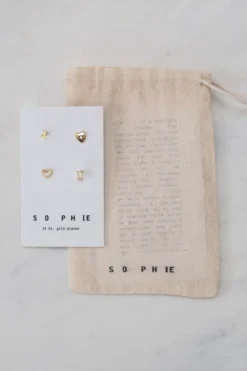 Sophie Love You Gold Stud Earring Set