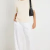 By Rosa. Lovesome Cream Cashmere Blend Chunky Knit Tee