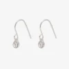 Pilgrim Lucia Crystal Pendant Hook Earrings Silver
