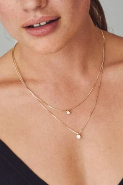 Pilgrim Lucia Pi Gold Double Necklace with Crystal