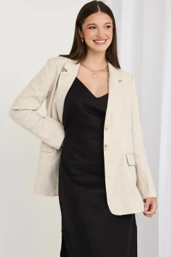 RE:UNION Label Lulu Black Linen Strappy Midi Dress