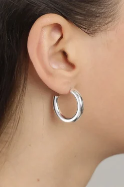 Pilgrim Maddie Pi Silver Chunky Hoop Earrings