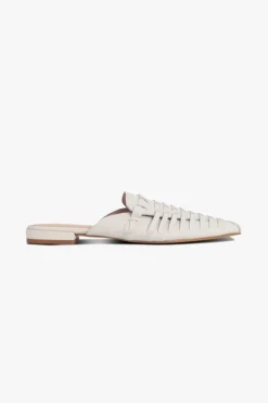Nude Magnolia Ivory Pointed Woven Leather Mule