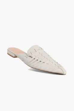 Nude Magnolia Ivory Pointed Woven Leather Mule