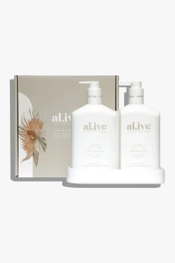 Alive Body Mango & Lychee Hand & Body 500ml Wash + Lotion White Duo Tray