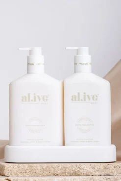 Alive Body Mango & Lychee Hand & Body 500ml Wash + Lotion White Duo Tray