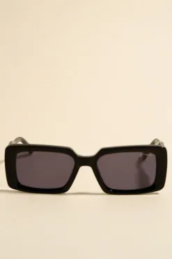 RE:UNION Label Manhattan Black Square Sunglasses