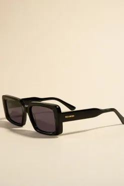 RE:UNION Label Manhattan Black Square Sunglasses