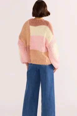 Mink Pink Marcella Blush Colour Block Sweater