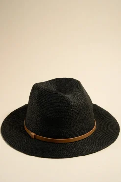 Among the Brave Marilyn Black Woven Panama Hat
