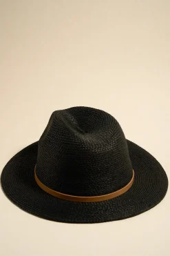 Among the Brave Marilyn Black Woven Panama Hat