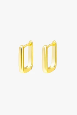 Silver Linings Marle Rectangle Gold Hoop EOL Earrings