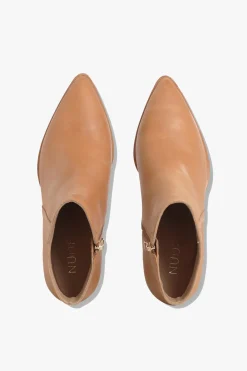 Nude Marlee Mid Heel Tan Ankle Boot