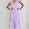 Ivy + Jack Marley Lilac Sleeveless V Neck Tiered Maxi Dress
