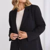 Ivy + Jack Mason Black Crepe Boyfriend Blazer