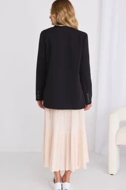 Ivy + Jack Mason Black Crepe Boyfriend Blazer