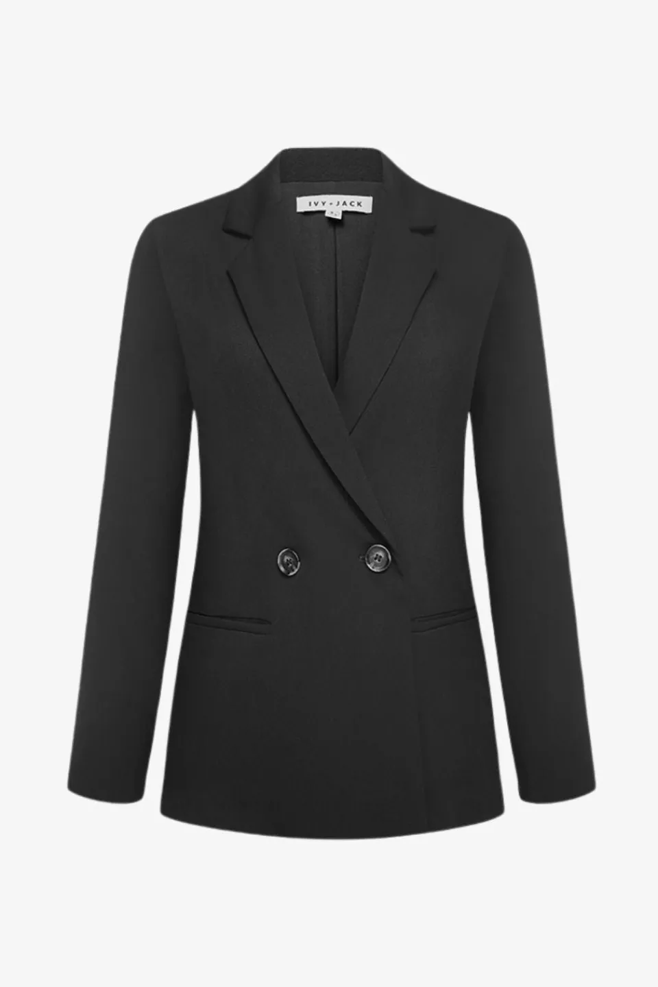 Ivy + Jack Mason Black Crepe Boyfriend Blazer