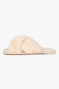 Emu Mayberry Natural Wool Crossover Slippers