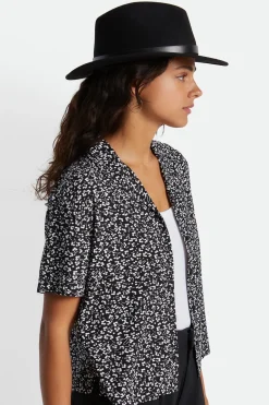 Brixton Messer Fedora Black Black Wool Felt Hat