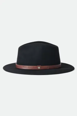 Brixton Messer Fedora Black Wool Felt Hat