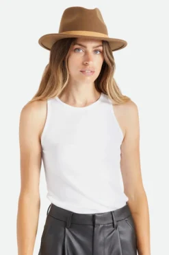 Brixton Messer Fedora Desert Palm Natural Wool Felt Hat