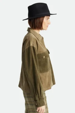 Brixton Messer Packable Fedora Black Wool Felt Hat