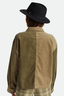 Brixton Messer Packable Fedora Black Wool Felt Hat