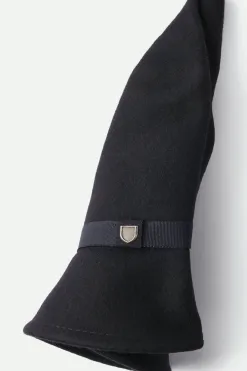 Brixton Messer Packable Fedora Black Wool Felt Hat