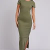 Silent Theory Mika Khaki SS Midi Dress