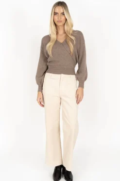 Humidity Lifestyle Mika Mocha Mohair Blend Wrap Knit