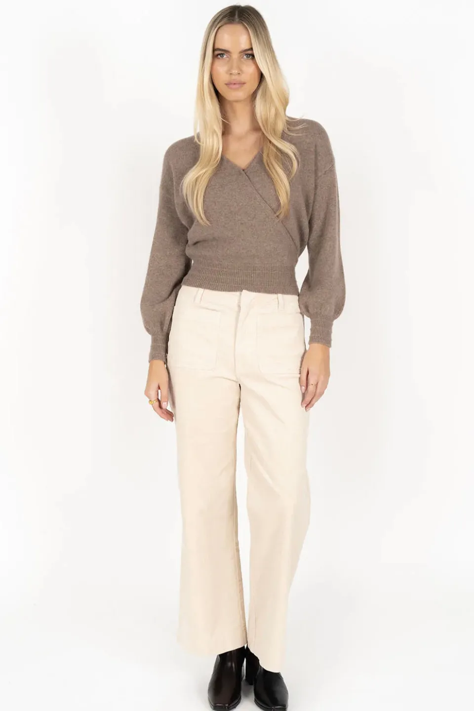 Humidity Lifestyle Mika Mocha Mohair Blend Wrap Knit