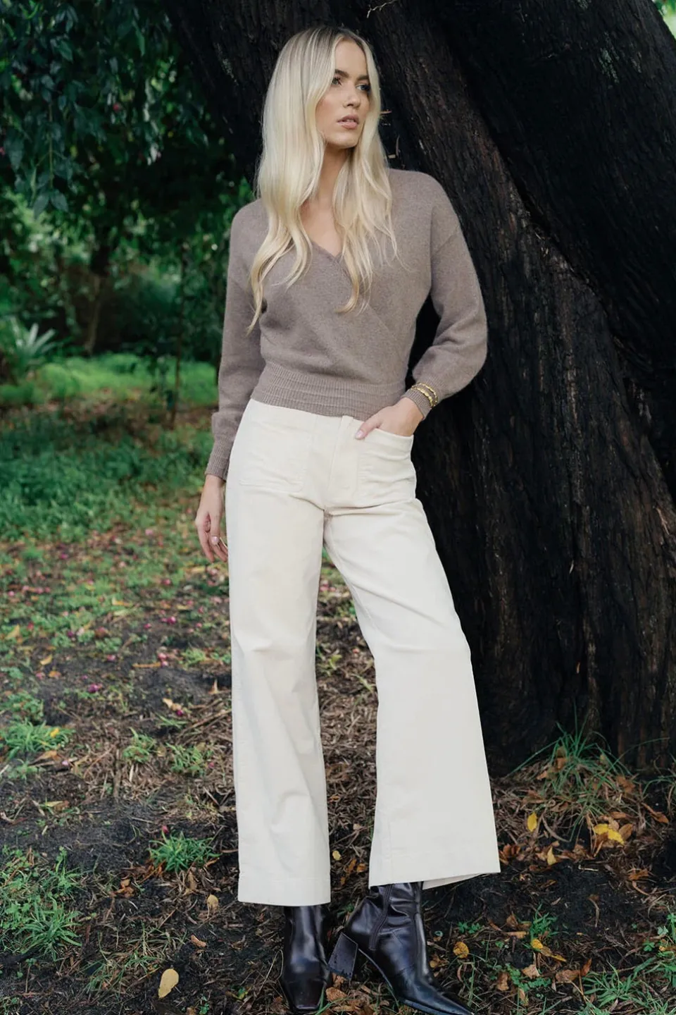 Humidity Lifestyle Mika Mocha Mohair Blend Wrap Knit