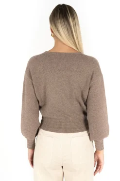 Humidity Lifestyle Mika Mocha Mohair Blend Wrap Knit