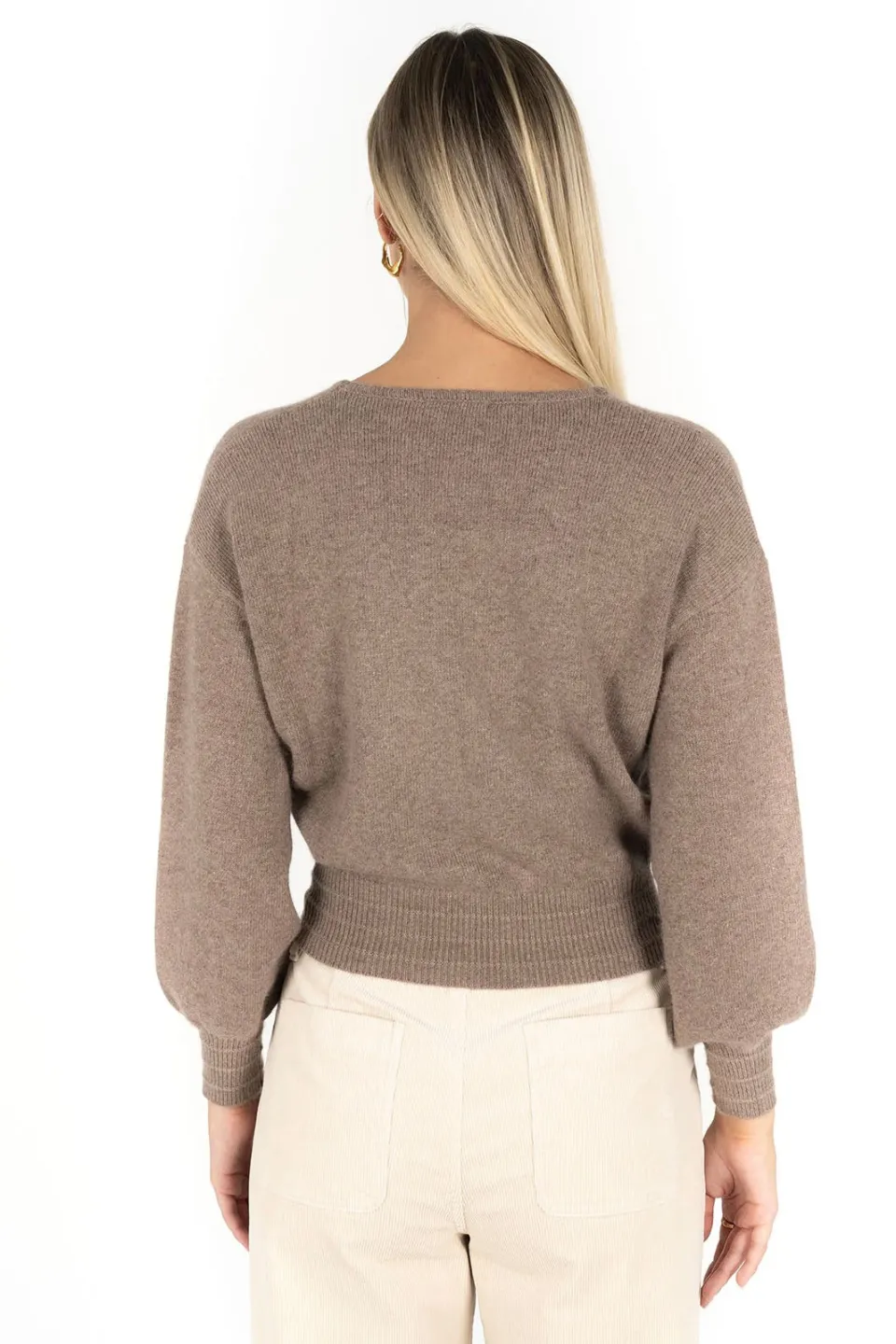 Humidity Lifestyle Mika Mocha Mohair Blend Wrap Knit