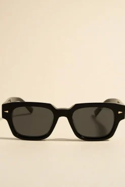RE:UNION Label Milano Black Classic Stud Sunglasses