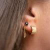 Silver Linings Miles Gold Dropper Chain EOL Earrings with Black Garnet