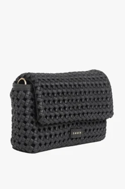 Saben Milla Black Fine Braid Mini Shoulder Bag