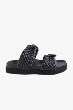 Walnut Mim Black Braided Slide