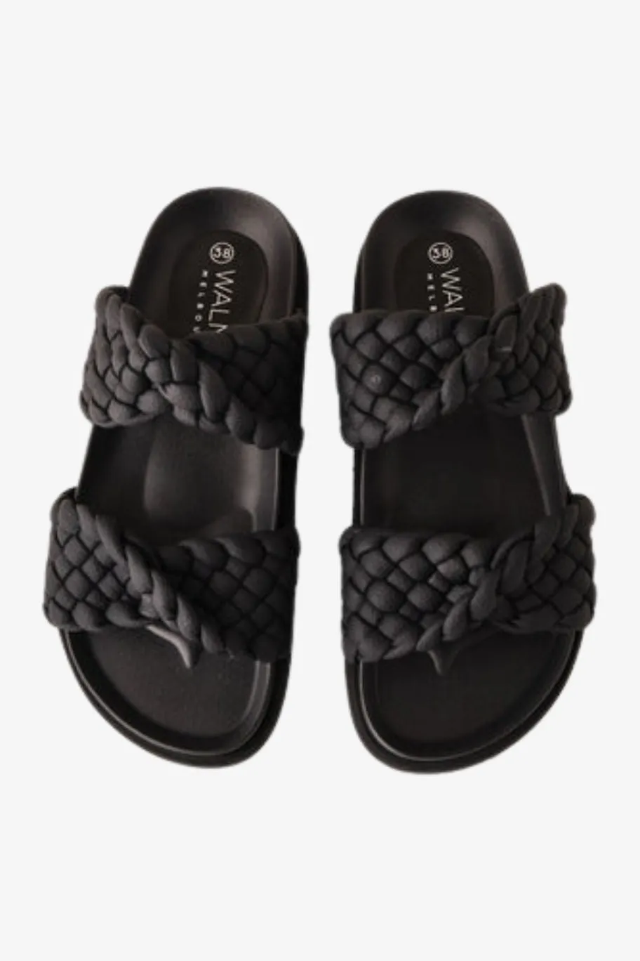 Walnut Mim Black Braided Slide