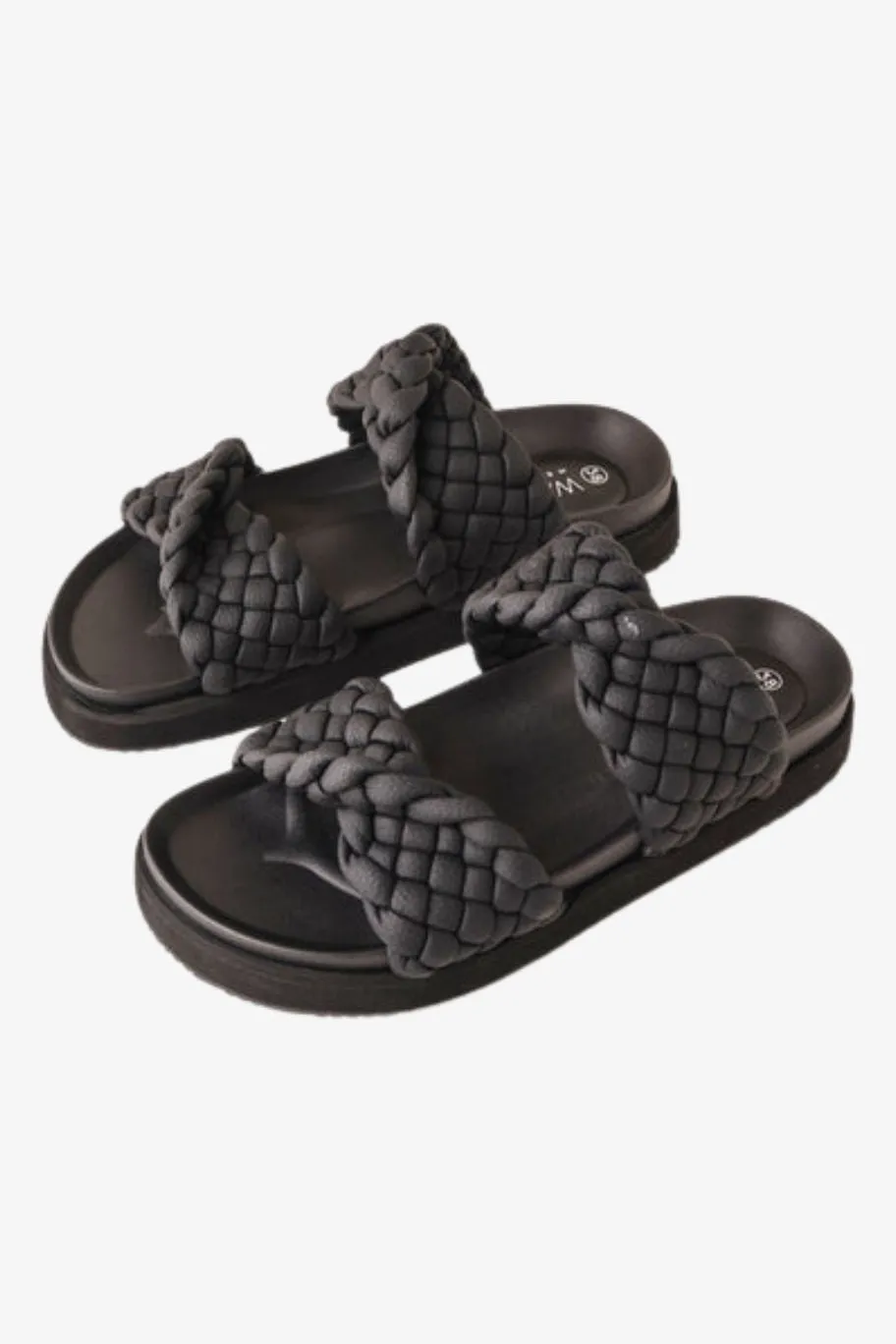 Walnut Mim Black Braided Slide