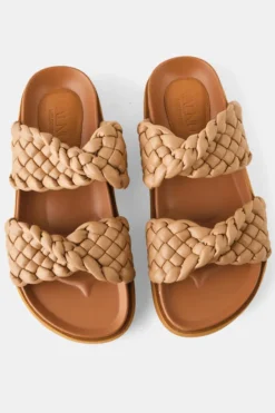 Walnut Mim Light Tan Braided Slide