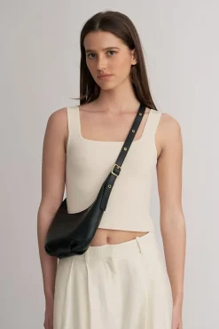 Brie Leon Mini Everyday Black Croissant Bag