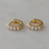 Sophie Mini Pearl Huggies Earrings Gold