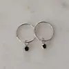 Sophie Mini Rock Sleeper Earrings Black Silver
